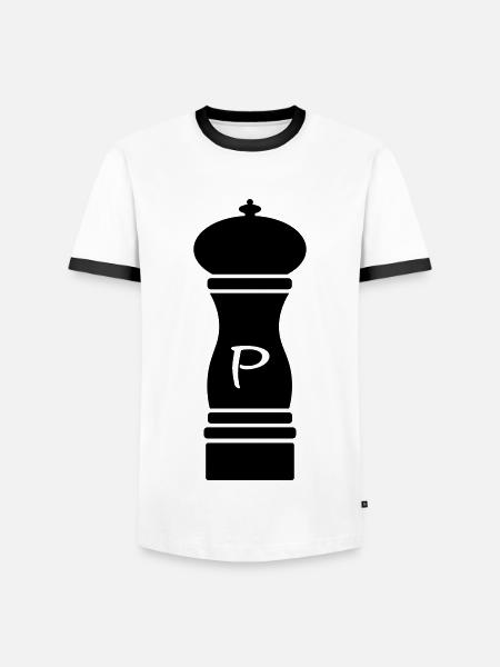 Pepper - pepper mill - pepper mill - Men's Ringer Shirt - white/black