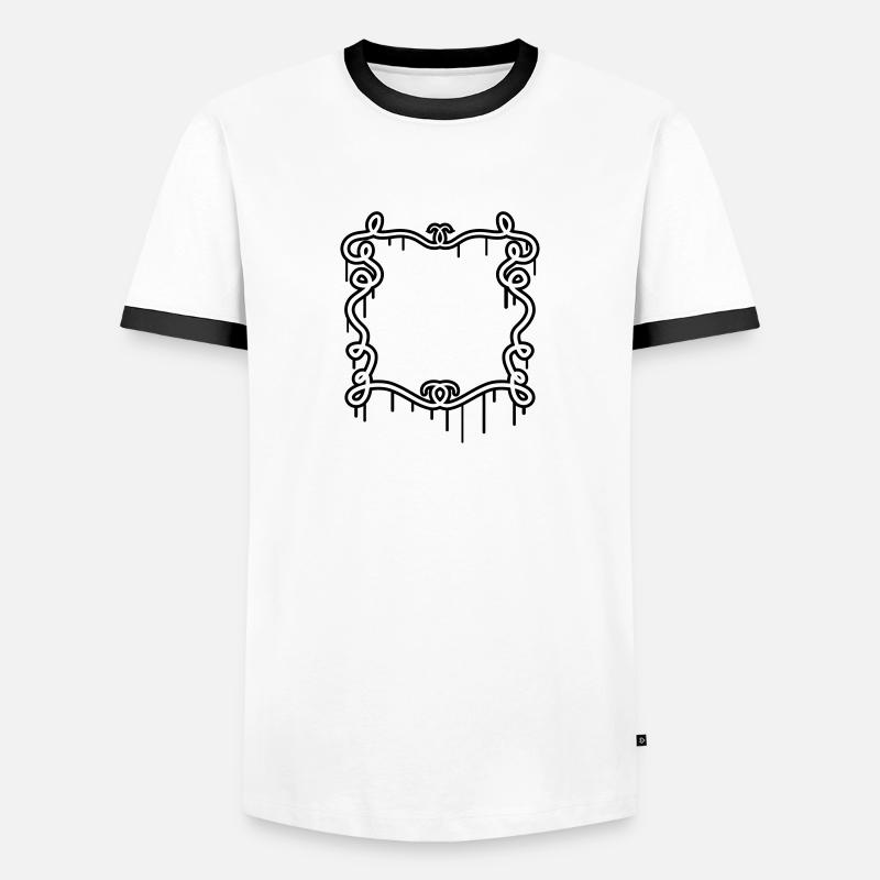 Artistic graffiti frame - Men's Ringer Shirt - white/black