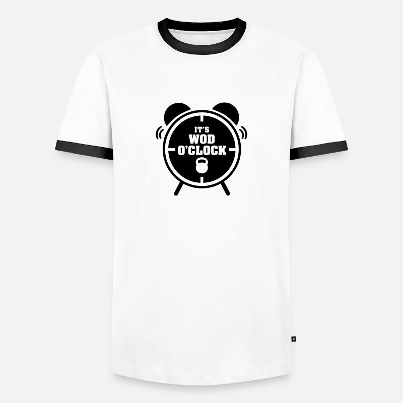 It's WOD O'Clock - Männer Kontrast-T-Shirt - Weiß/Schwarz