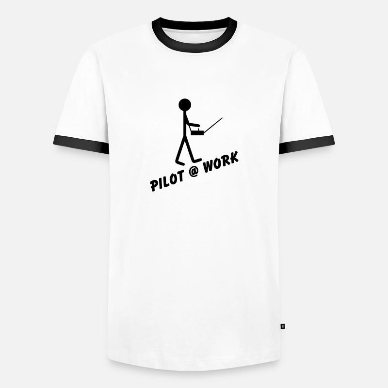 Pilot @ Work - Men's Ringer Shirt - white/black