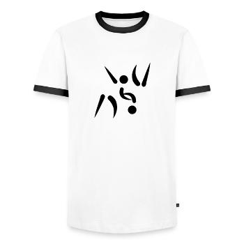 Judo - Männer Kontrast-T-Shirt - Weiß/Schwarz - Vorne - AI Model Female 172 light (172cm) & AI Model Male 178 dark (178cm)