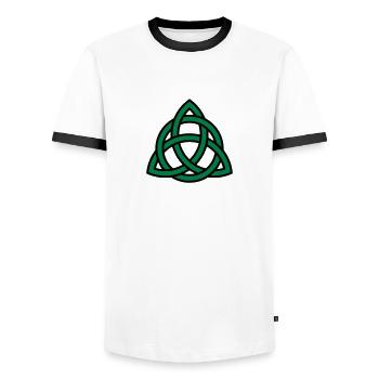 Celtic knot - Männer Kontrast-T-Shirt - Weiß/Schwarz - Vorne - AI Model Female 172 light (172cm) & AI Model Male 178 dark (178cm)