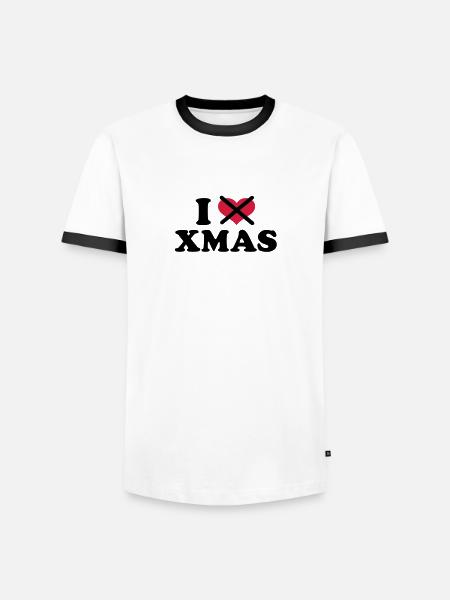 I hate xmas christmas - T-shirt contrasté Homme - blanc/noir