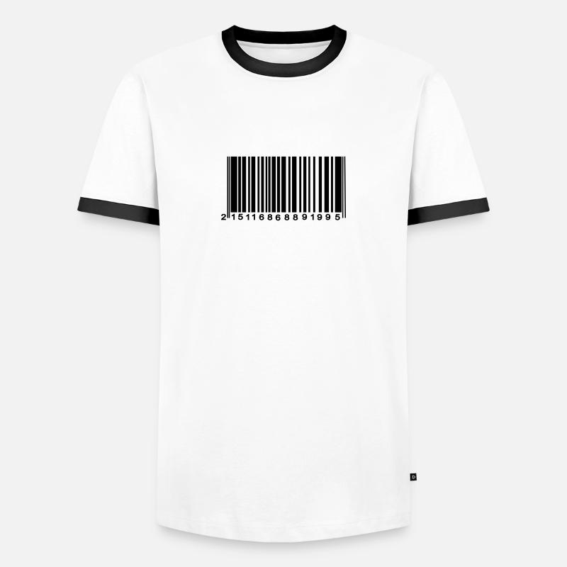 barcode encrypted - Men's Ringer Shirt - white/black