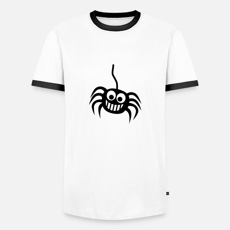 Spinne - Männer Kontrast-T-Shirt - Weiß/Schwarz