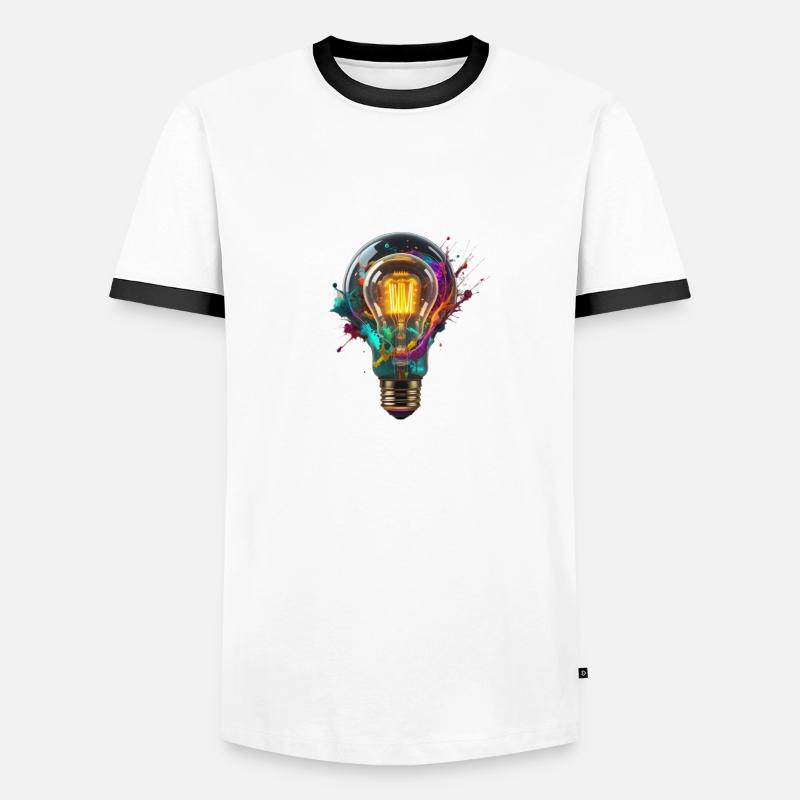 Idee - Männer Kontrast-T-Shirt - Weiß/Schwarz