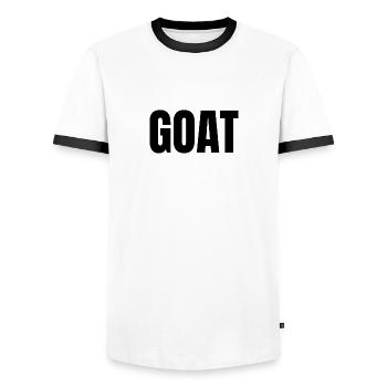 GOAT - T-shirt contrasté Homme - blanc/noir - Devant - AI Model Female 172 light (172cm) & AI Model Male 178 dark (178cm)