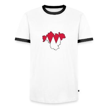 Franken - Männer Kontrast-T-Shirt - Weiß/Schwarz - Vorne - AI Model Female 172 light (172cm) & AI Model Male 178 dark (178cm)