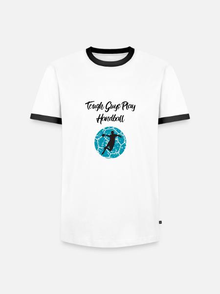 Tough Guys Play Handball - Men's Ringer Shirt - white/black
