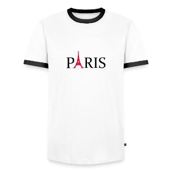 Paris - Männer Kontrast-T-Shirt - Weiß/Schwarz - Vorne - AI Model Female 172 light (172cm) & AI Model Male 178 dark (178cm)
