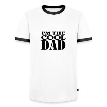 I'm the cool Dad - Männer Kontrast-T-Shirt - Weiß/Schwarz - Vorne - AI Model Female 172 light (172cm) & AI Model Male 178 dark (178cm)