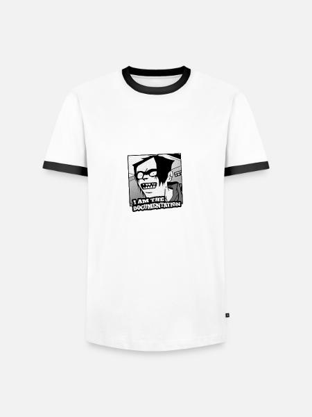 I am the documentation - Men's Ringer Shirt - white/black