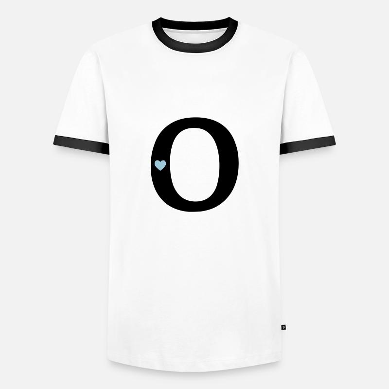 Letter O Initial point - Men's Ringer Shirt - white/black