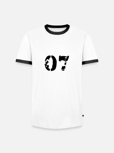 07 - Männer Kontrast-T-Shirt - Weiß/Schwarz
