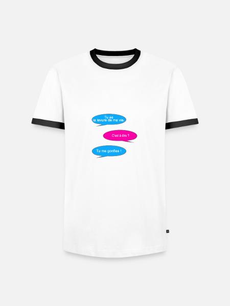 tu es ma levure - T-shirt contrasté Homme - blanc/noir