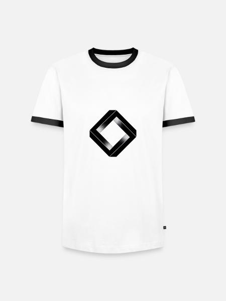 black square impossible - Men's Ringer Shirt - white/black