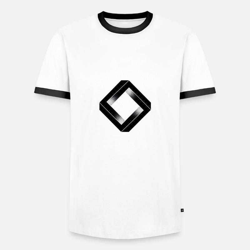 black square impossible - Men's Ringer Shirt - white/black