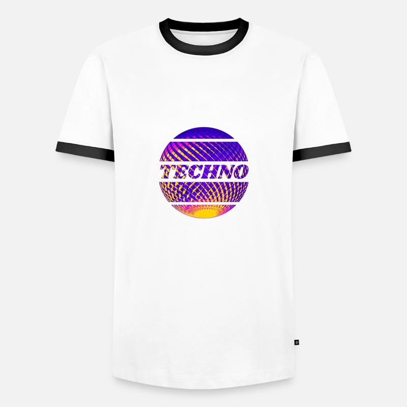 Musique techno, Raver Design - T-shirt contrasté Homme - blanc/noir
