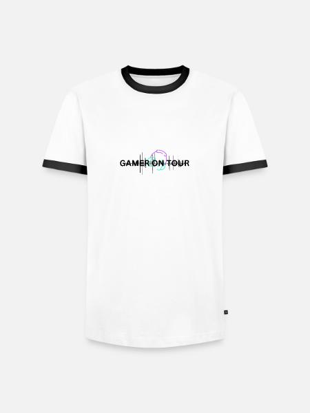 GAMER ON TOUR - Männer Kontrast-T-Shirt - Weiß/Schwarz