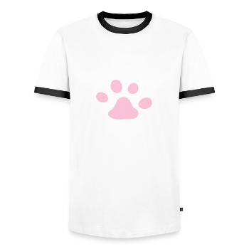 Right cat paw right cat paw jelly beans - Men's Ringer Shirt - white/black - Front - AI Model Female 172 light (172cm) & AI Model Male 178 dark (178cm)