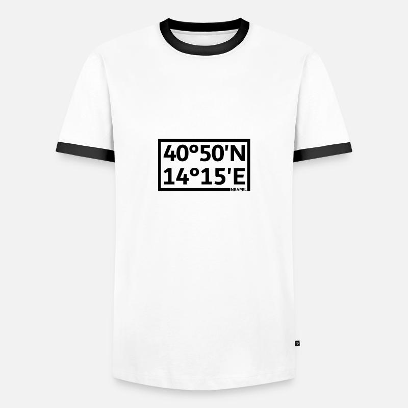 Naples Coordinates - Men's Ringer Shirt - white/black