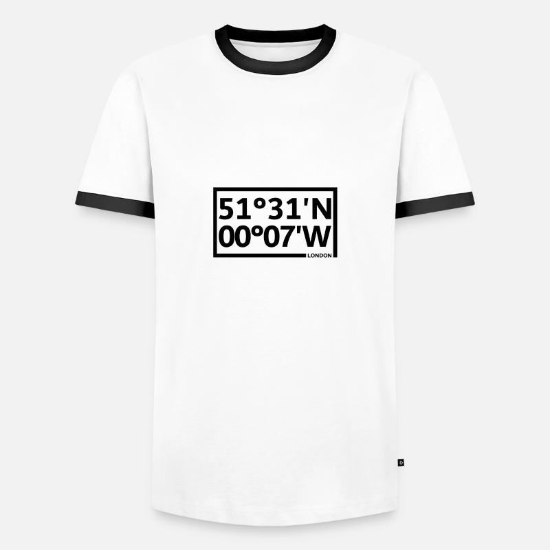 London Coordinates - Men's Ringer Shirt - white/black
