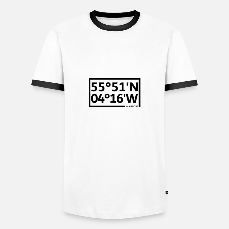 Glasgow Coordinates - Men's Ringer Shirt - white/black