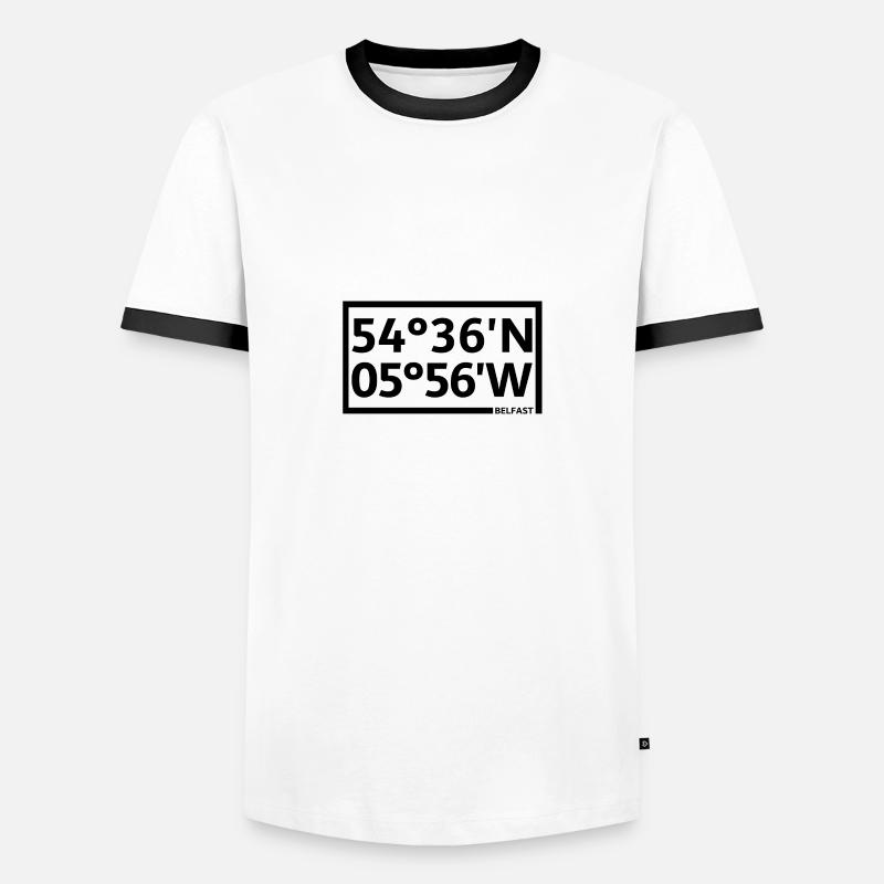 Belfast Coordinates - Men's Ringer Shirt - white/black