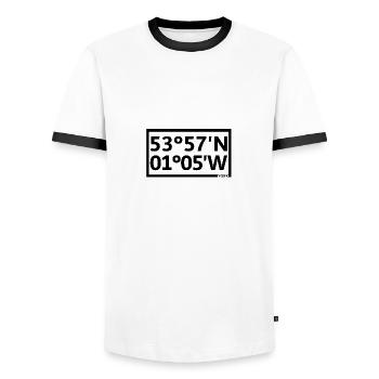 Coordonnées de York - T-shirt contrasté Homme - blanc/noir - Devant - AI Model Female 172 light (172cm) & AI Model Male 178 dark (178cm)