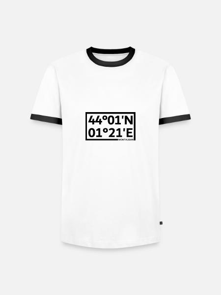 Coordonnées de Montauban - T-shirt contrasté Homme - blanc/noir