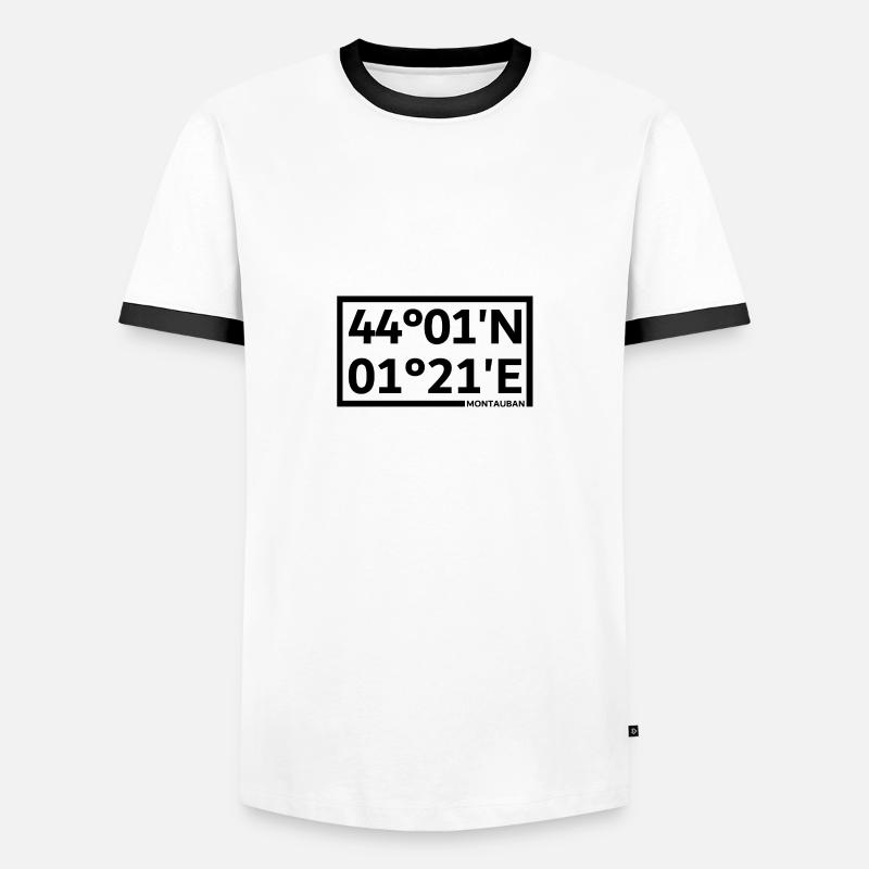 Coordonnées de Montauban - T-shirt contrasté Homme - blanc/noir