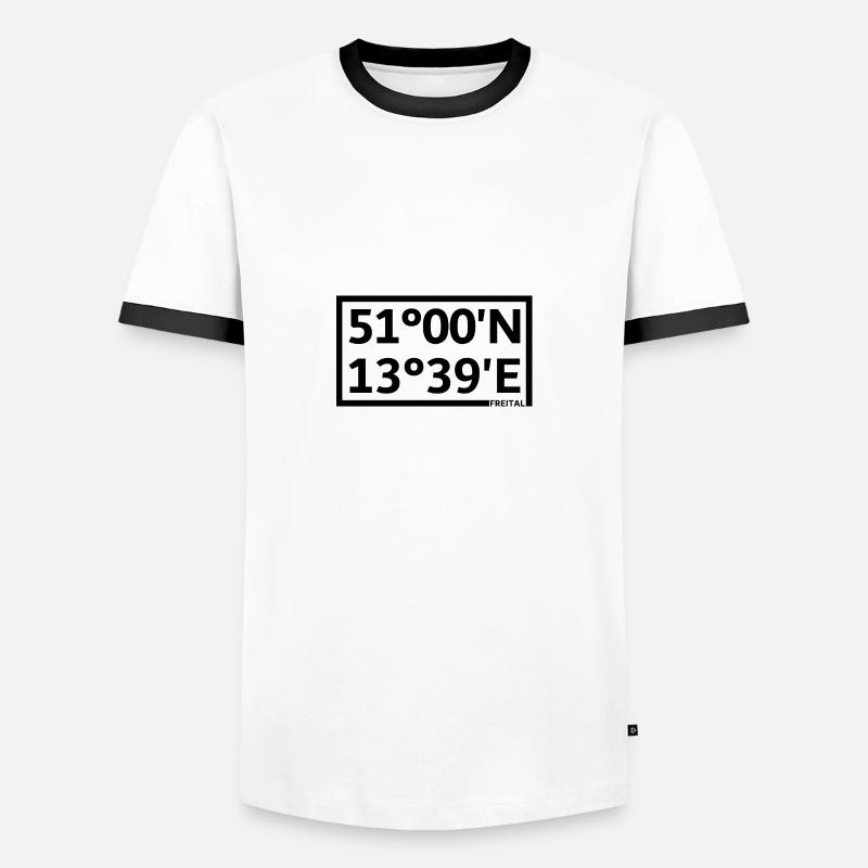 Freital coordinates - Men's Ringer Shirt - white/black