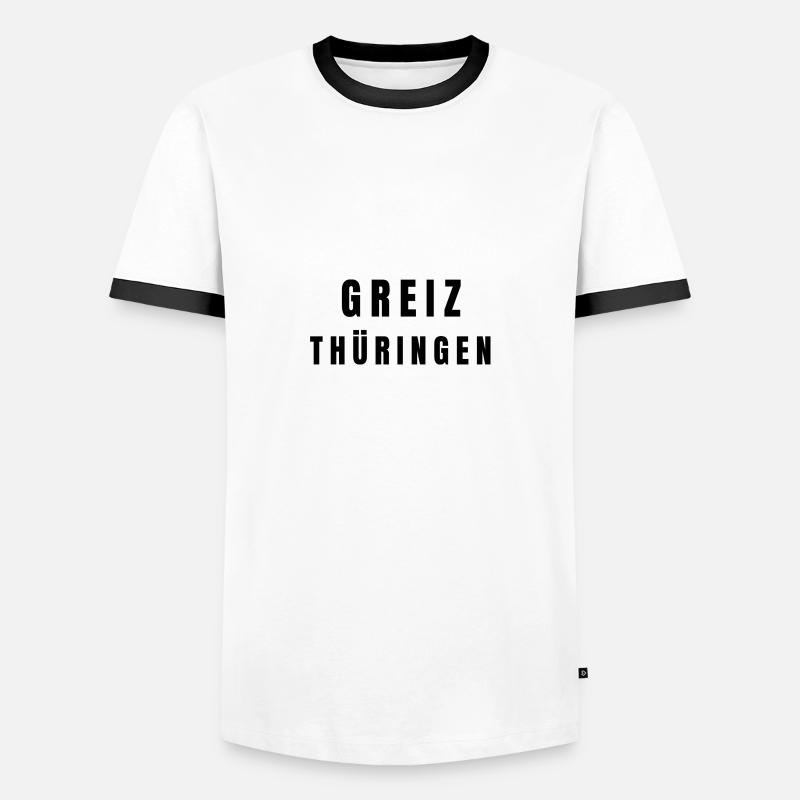 Greiz, Thuringia - Men's Ringer Shirt - white/black