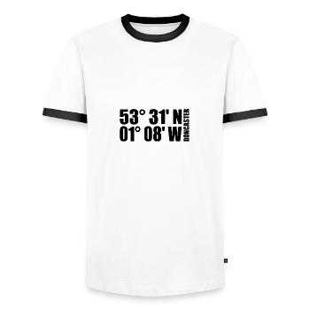 Doncaster Coordinates - Men's Ringer Shirt - white/black - Front - AI Model Female 172 light (172cm) & AI Model Male 178 dark (178cm)