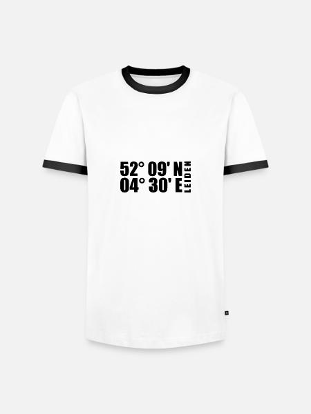 Leiden coordinates - Men's Ringer Shirt - white/black