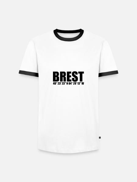 Brest Coordinates - Men's Ringer Shirt - white/black