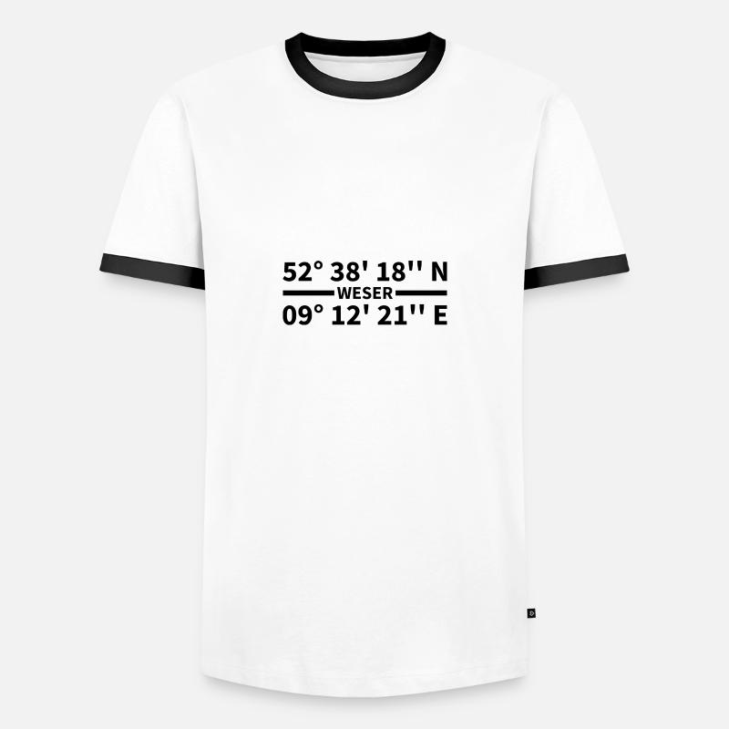 Weser coordinates - Men's Ringer Shirt - white/black