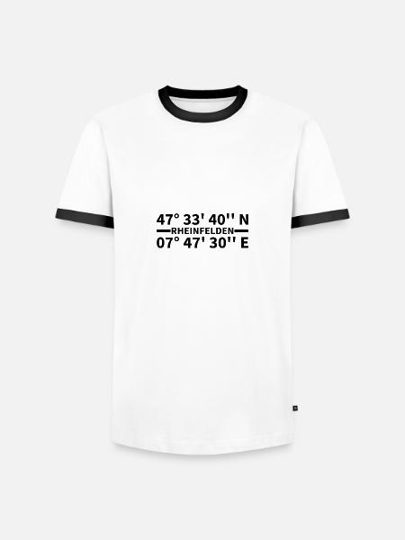 Rheinfelden coordinates - Men's Ringer Shirt - white/black