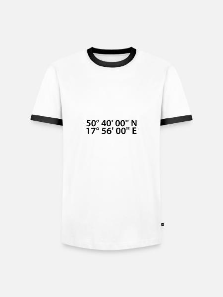 Opole coordinates - Men's Ringer Shirt - white/black