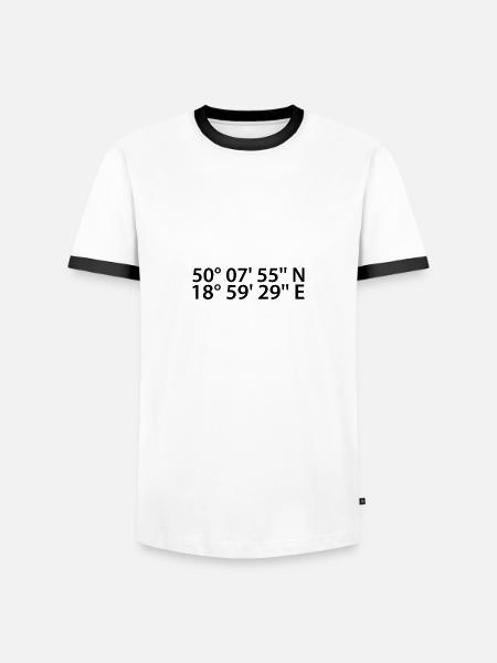 Tychy coordinates - Men's Ringer Shirt - white/black