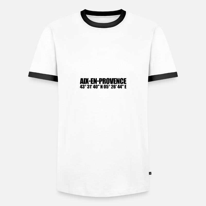Aix-en-Provence coordinates - Men's Ringer Shirt - white/black