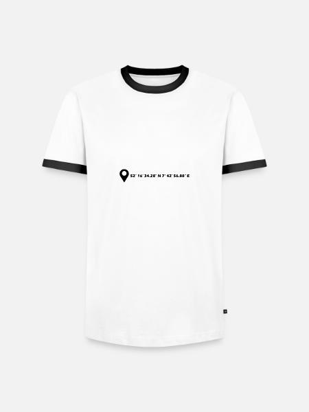 Ibbenbüren coordinates - Men's Ringer Shirt - white/black