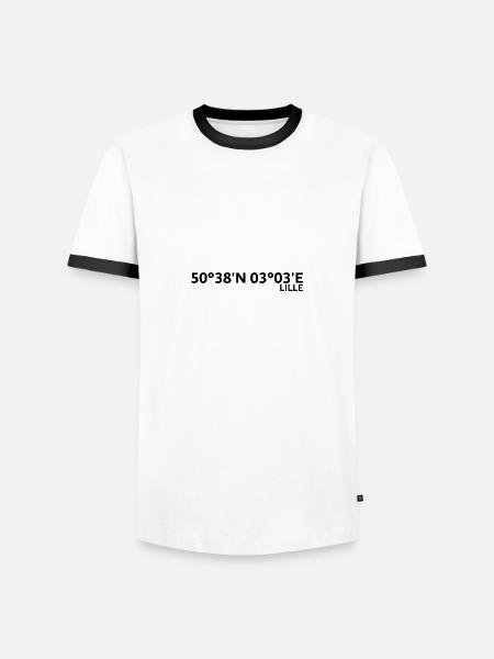 Lille Coordinates - Men's Ringer Shirt - white/black