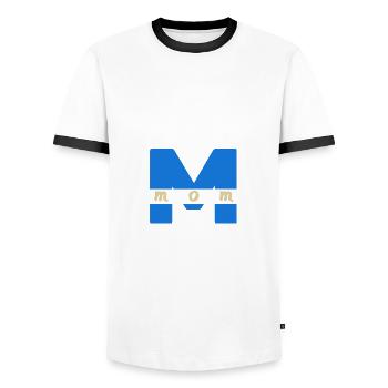 Mom - Männer Kontrast-T-Shirt - Weiß/Schwarz - Vorne - AI Model Female 172 light (172cm) & AI Model Male 178 dark (178cm)