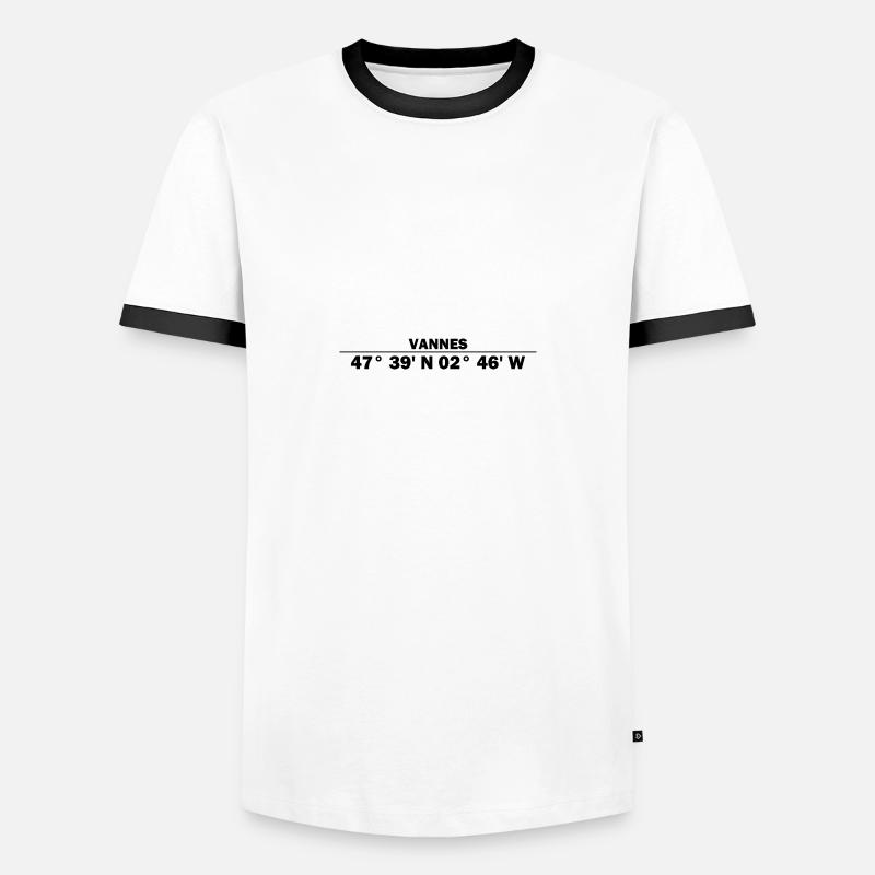 Vannes coordinates - Men's Ringer Shirt - white/black