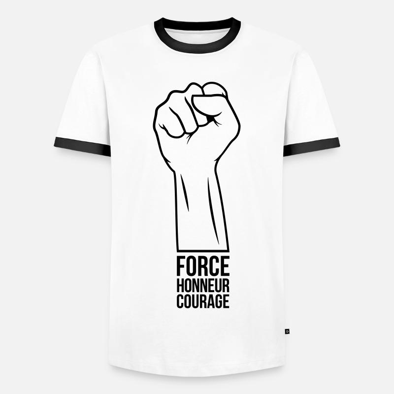 Force Honor Courage - Men's Ringer Shirt - white/black