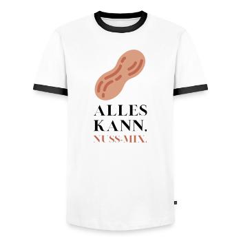 Alles kann Nuss Mix - Männer Kontrast-T-Shirt - Weiß/Schwarz - Vorne - AI Model Female 172 light (172cm) & AI Model Male 178 dark (178cm)