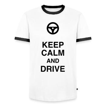 Fahrer Fahren Sport Auto Spieler - Männer Kontrast-T-Shirt - Weiß/Schwarz - Vorne - AI Model Female 172 light (172cm) & AI Model Male 178 dark (178cm)
