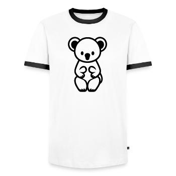 Koala - Männer Kontrast-T-Shirt - Weiß/Schwarz - Vorne - AI Model Female 172 light (172cm) & AI Model Male 178 dark (178cm)