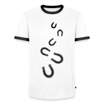 Hufeisen Symbol - Männer Kontrast-T-Shirt - Weiß/Schwarz - Vorne - AI Model Female 172 light (172cm) & AI Model Male 178 dark (178cm)